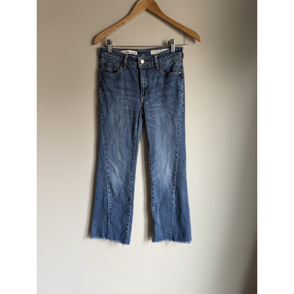 Pilcro And The Letterpress Anthropologie High‎ Rise Flare Size 25 Raw Hem Medium